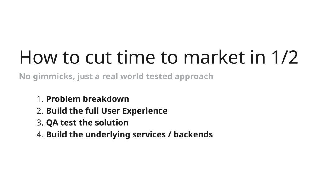 Cutting time to market in&nbsp;1/2